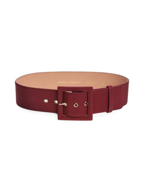CAROLINA HERRERA Carolina Herrera Icon Silk Faille & Leather Belt in Rioja at Nordstrom
