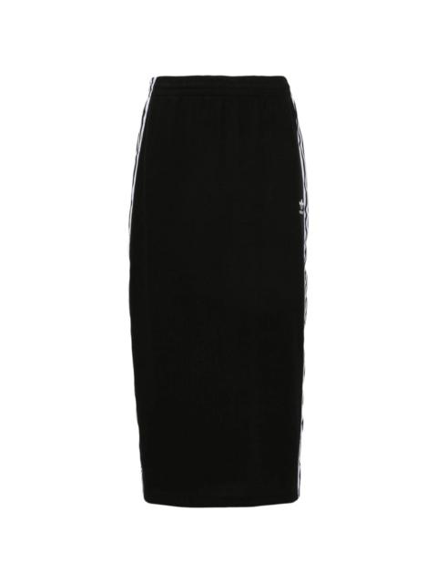 3-stripes ribbed pencil skirt