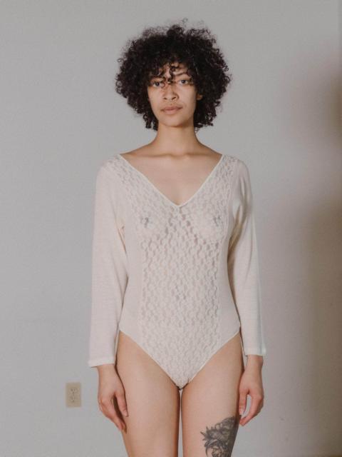 BASERANGE Crescent Long Sleeve Body - Organic Cotton Lace