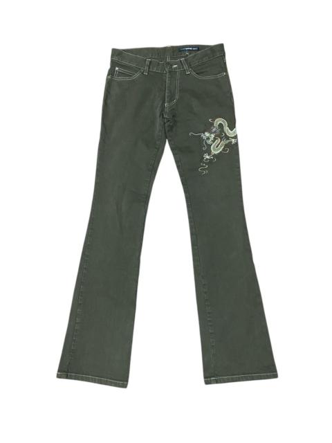Other Designers Vintage 90s Vivienne Tam Dragon Embroid Flared Jeans