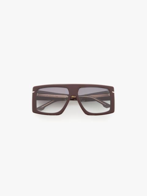Victoria Beckham Oversized Flat Top Frame In Burgundy
