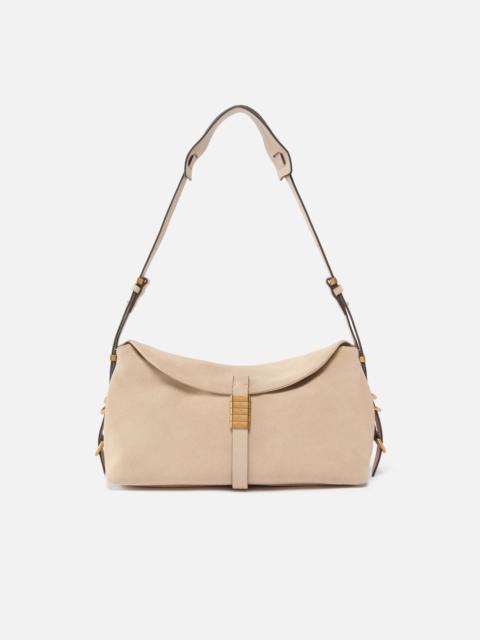 PINKO SADDLE BAG BAGUETTE MEDIUM SHOULDER BAG IN SUEDE