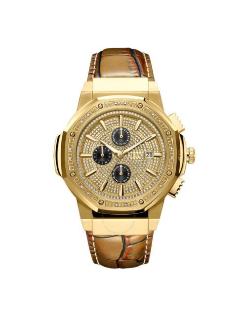 Other Designers JBW Saxon Gold-tone Dial Brown Leather Men's Watch JB-6101L-10D