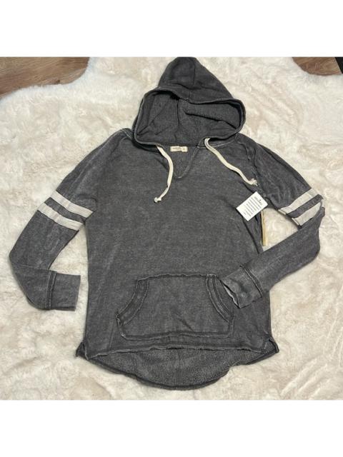 Other Designers Ocean Drive Burnout Fleece Varsity Stripe Sleeve Hoodie