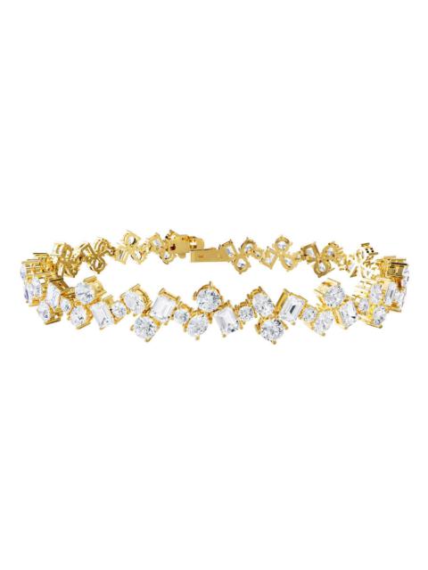 Other Designers Diamond2Deal 18k Vermeil Plated Silver 11.2 ct Multi Shape Lab Grown Diamond Fancy Bracelet 7" VVS-V