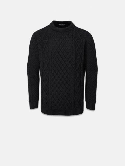 GLOVERALL Men's Aran Jumper Black