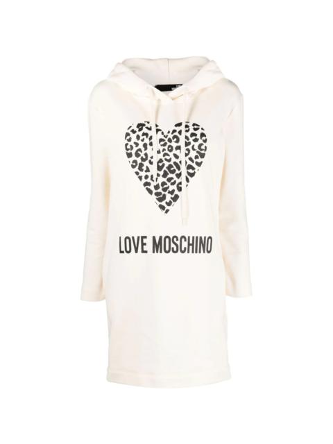 Moschino logo-print hooded dress