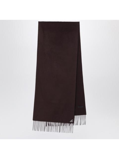 Prada Prada Brown Scarf In Silk And Cashmere Men