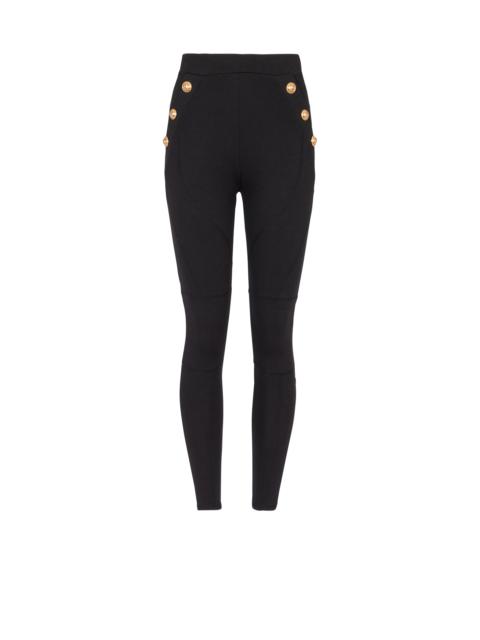 Balmain Jersey leggings with 6 buttons