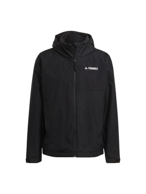 adidas adidas Solid Color Brand Logo Printing hooded Long Sleeves Jacket Black GI7296