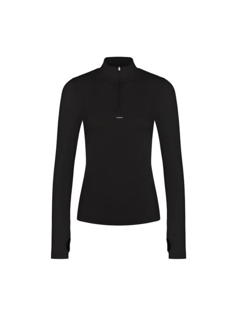 PANGAIA Womens Plant-Stretch Zipped Long Sleeve Top - Black