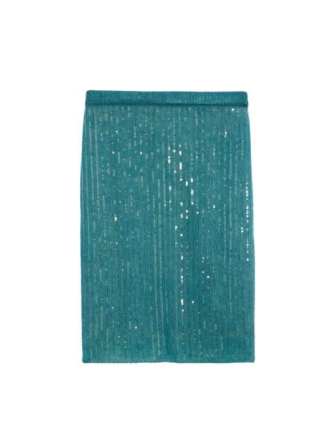 GUCCI Mohair Silk Skirt With Interlocking G In Green
