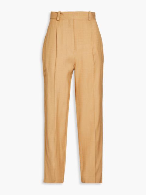 Sandro Pleated slub woven tapered pants