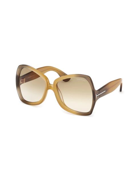 TOM FORD Tom Ford JERRY Brown Gradient Horn Ladies Sunglasses FT1222 41F 60