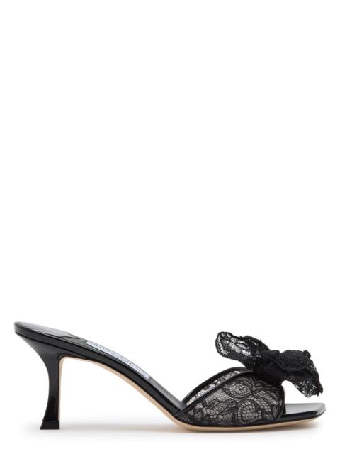 JIMMY CHOO Jimmy Choo Skye Corsage 70 Floral-appliquéd Lace Mules