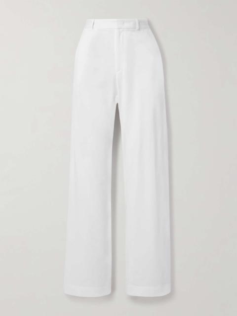 Cotton-jersey wide leg pants White