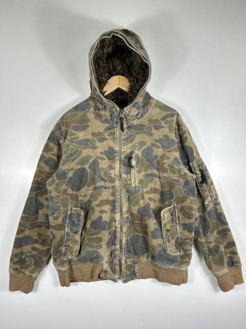 Other Designers Japanese Brand - ⚡️Vintage Honey D Corduroy Hooded Camo Flag Bomber Jacket