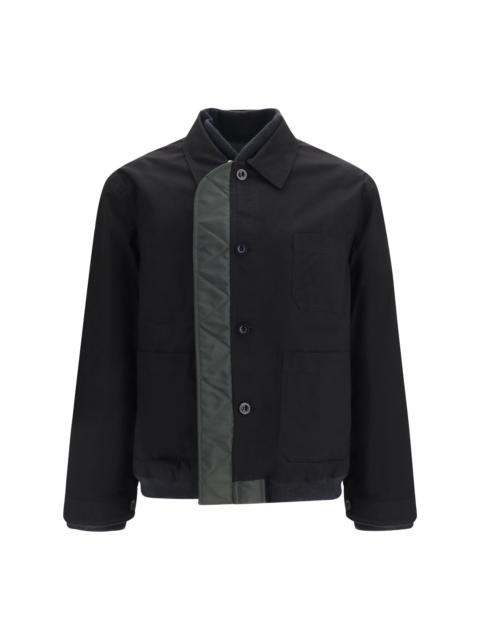 sacai Sacai Men Nylon Ripstop Twill Bomber Jacket