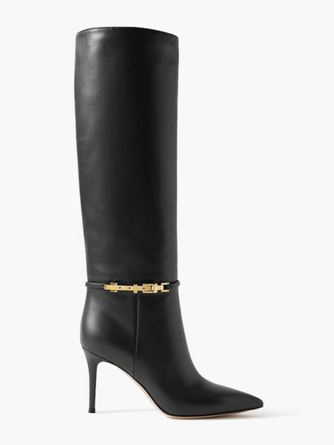 Gianvito Rossi Glove 85 embellished leather knee boots