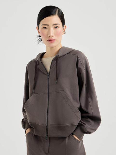 Brunello Cucinelli Stretch cotton lightweight French terry sweater with print