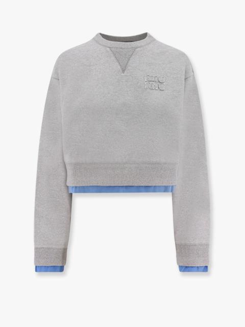 Miu Miu Miu Miu Cotton Sweatshirt With Miu Miu Patch