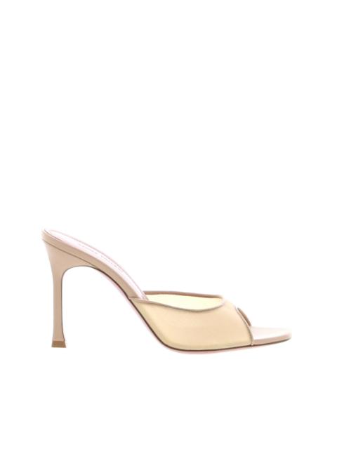 Amina Muaddi Amina Muaddi – Alexa Slipper – Mesh Beige