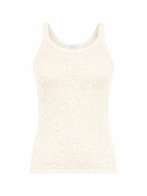 GABRIELA HEARST Cyrinne Lace Knit Tank Top in Off White Merino Wool
