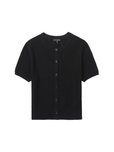 short-sleeve knit cardigan
