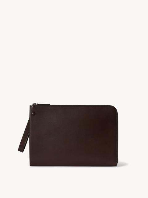 The Row Large Portfolio Wristlet in Leather