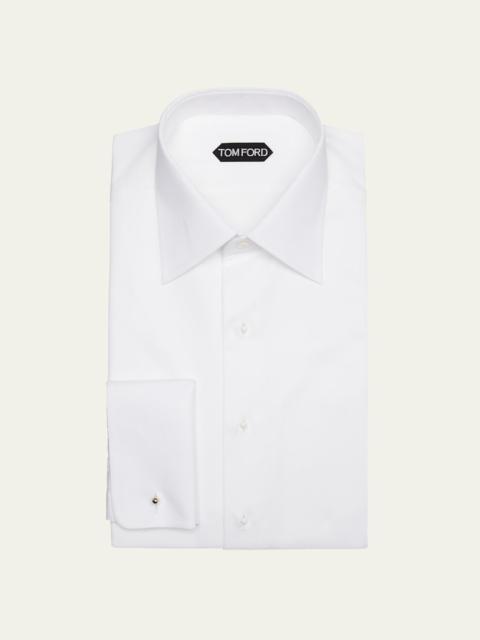 TOM FORD Men's Cotton Piqué Dress Shirt with French Cuffs