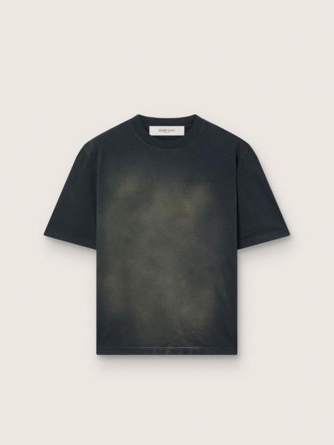 Golden Goose Unisex T-shirt in black cotton jersey with embroidered logo