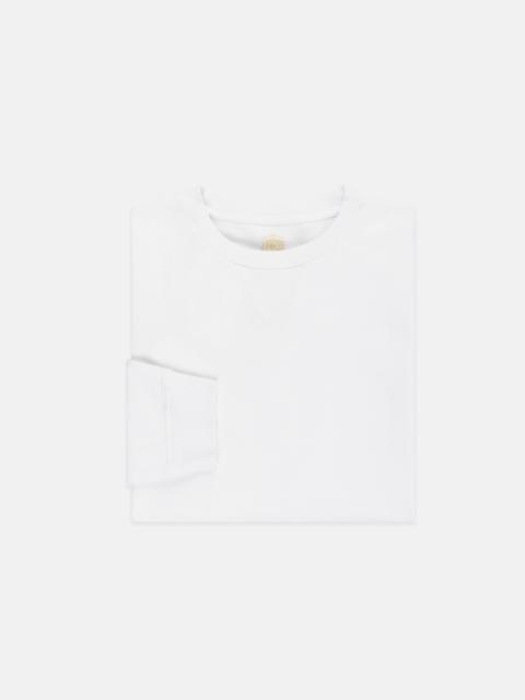 J. PRESS WHITE COTTON CREWNECK SWEATSHIRT