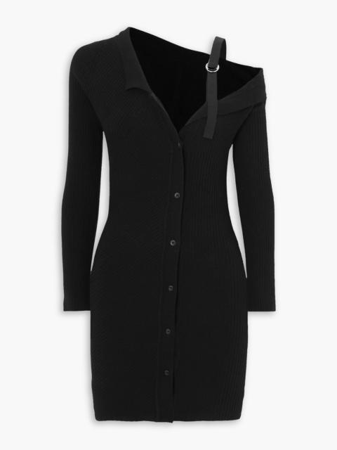 JACQUEMUS Colin asymmetric ribbed wool-blend mini dress