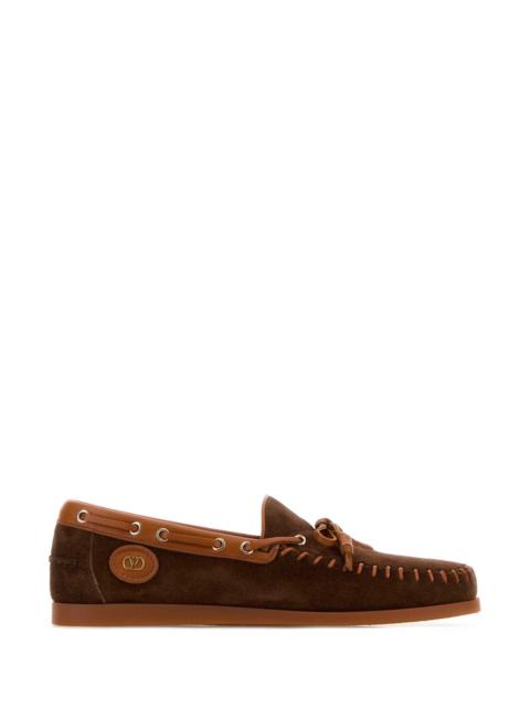 Valentino Valentino Garavani Men Brown Suede Loafers