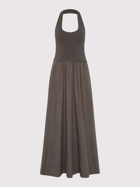 ST. AGNI Halter Gathered Dress - Khaki