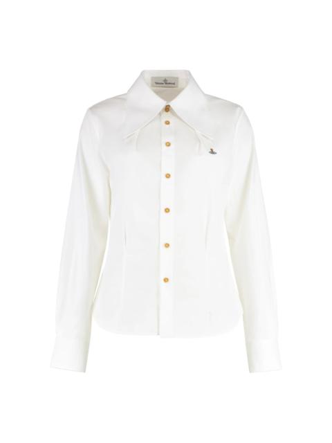 BUTTONED COTTON SHIRT WITH ROUNDED HEM