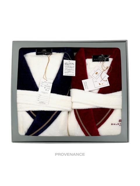 Balenciaga BB Logo 2 Box Set Robe - White/Red/Blue Terry