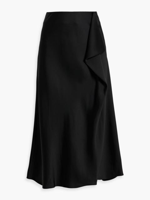 SIMKHAI Blane draped satin-crepe midi skirt