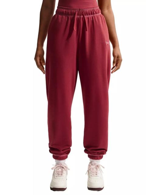 Nike Women's Sportswear Club Fleece Mid-Rise Oversized Sweatpants -Crimson