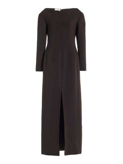 The Row Reysha Wool Maxi Dress brown