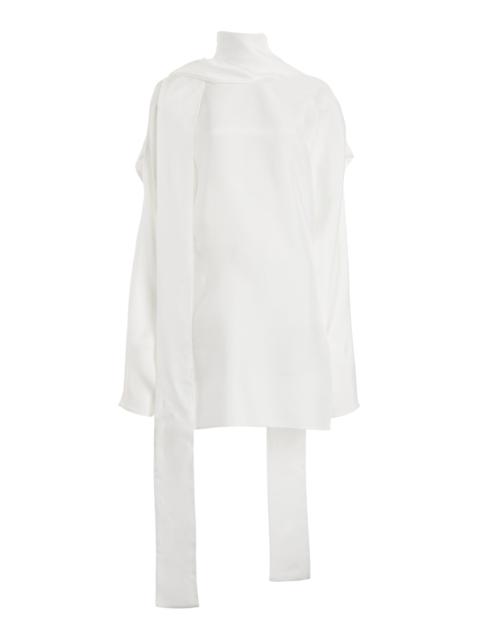 FERRAGAMO Scarf-Effect Twill Mini Dress white