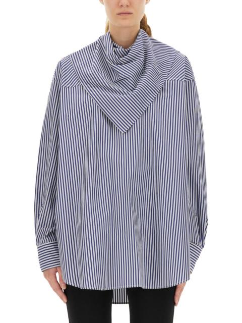 AMI Paris STRIPED COTTON BANDANA BLOUSE