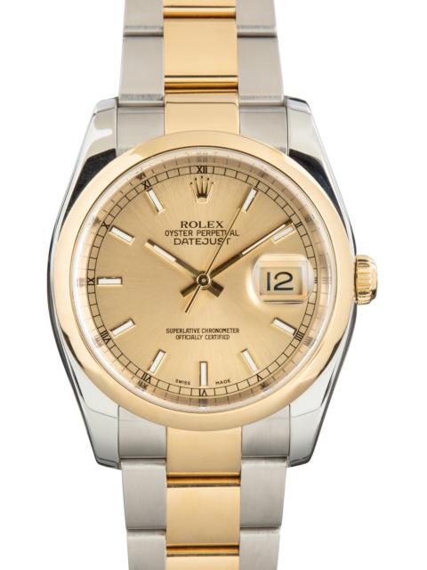 ROLEX Used Two Tone Rolex Datejust 36 Ref 116203 Champagne Dial