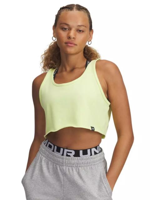 Under Armour Women's UA Icon Terry Crop Tank - Yellow/White