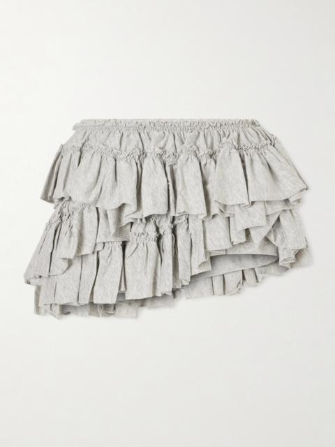 Dries Van Noten Asymmetric Ruffled Cotton-jersey Shorts
