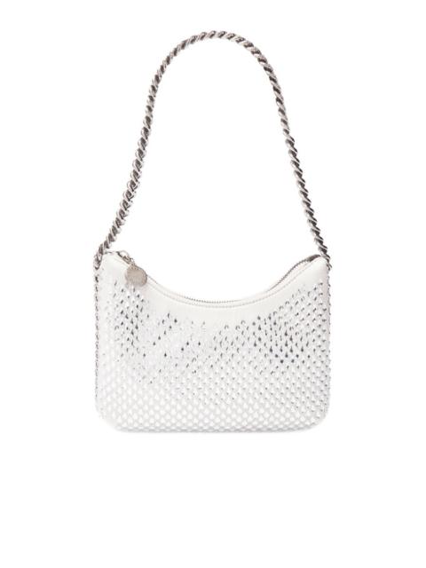 Stella McCartney Falabella Crystal Mesh Mini Zipped Shoulder Bag in Silver
