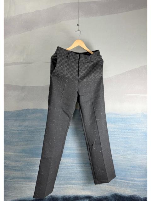 Louis Vuitton Louis Vuitton Black-Grey All-Over Origami Crane Print Suit Trousers