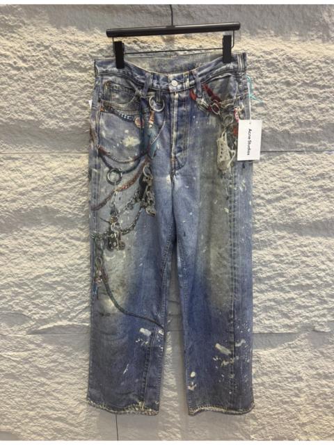 Acne Studios Acne Studios 24FW 3D Printed Chain Detail Blue Jeans