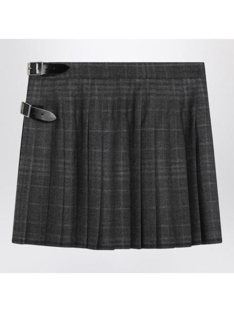 BALENCIAGA Balenciaga Grey Shadow-Effect Tartan Mini Skirt Women