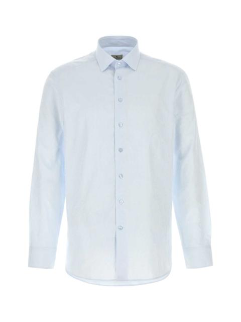 Etro Etro Men Pastel Light Blue Cotton Shirt